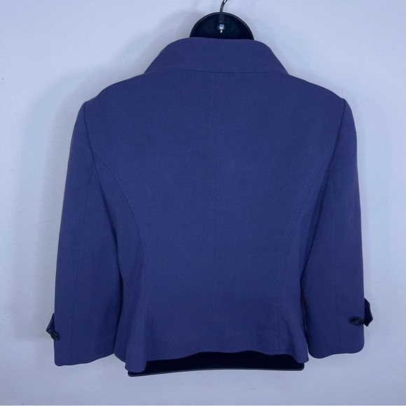 SIZE 6 AXCESS WOMENS PURPLE BLAZER 3/4 SLEEVE LINED BUTTON FRONT - Picture 2 of 11